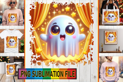 Fun Tote Bag Ideas PNG, 3D Cute Ghost Product Image 1
