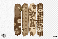 Coffee &amp; Bees Brush Stroke Clipart Product Image 1
