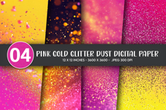 Pink Gold Glitter Dust Digital Paper Product Image 1
