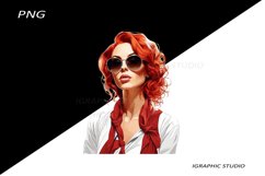 Retro Comic Style Pop Art Girls Clipart Png Product Image 1