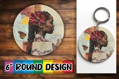 Abstract Round Design Black Woman Artistic PNG Product Image 1