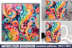 Seamless Watercolor Bohemian Patterns Background Product Image 1