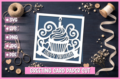 Happy Birthday Greeting card SVG,Paper cut SVG Birthday Card Product Image 1