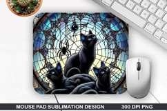 Halloween Cat Mouse Pad Sublimation, Halloween Mouse Pad PNG Product Image 1