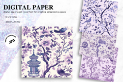 Chinoiserie Floral Pattern Background Vintage Digital Paper Product Image 1