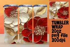 SLEEK PNG Tumbler Design 20oz , 3D Flower Product Image 1