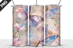3D Butterfly 20 oz Tumbler Design| Butterfly Flower Tumbler Product Image 2