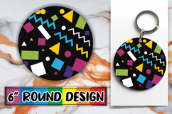 Whimsical Circle Car Coasters PNG, Funky Pattern Product Image 1