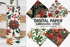 Christmas Embroidery Seamless Digital Paper Product Image 1