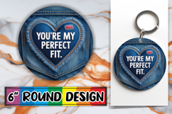 Heartfelt Circle Keychain Sublimation, Heart Quote Product Image 1