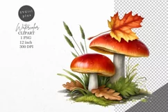 Autumn clipart, Mushrooms clipart, Woodland Product Image 1