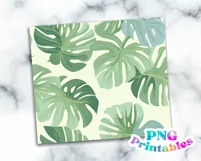 Monstera Floral Collage 20 oz Skinny Tumbler Wrap Product Image 2