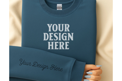 Gildan 18000 Legion Blue Sleeve Mockup Product Image 1