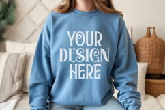 light blue Gildan 18000 Sweatshirt mockup Product Image 1