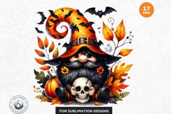 Halloween gnome clipart, Halloween sublimation clipart set Product Image 6