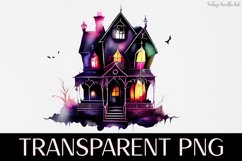 Haunted House - Transparent PNG Halloween Clipart Graphic Product Image 1