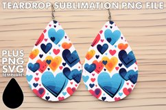 Teardrop Artistry: Watercolor Hearts Sublimation Product Image 1