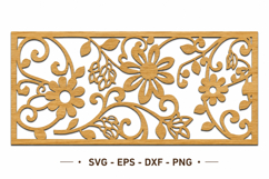 Floral Wall Panel Laser Cut File SVG Product Image 1