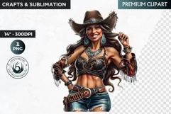 Western Cowgirl clipart, Native american clipart,Fashion Product Image 1