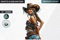 Western Cowgirl clipart, Native american clipart,Fashion Product Image 1