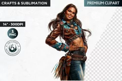 Western Cowgirl clipart, Native american clipart,Fashion Product Image 1