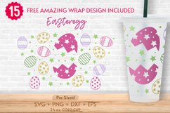 24oz Easter Egg No Hole Starbucks Cold Cup Svg, Happy Easter Product Image 1