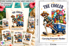 Funny Summer Skeleton Tarot Card Design, Funny Cooler PNG Product Image 1