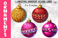 Christmas Ornaments Clipart, Christmas Tree Baubles PNG Product Image 1