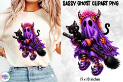 Purple Monster Witch Ghost PNG Halloween Clipart Product Image 1