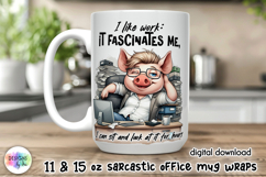 Sarcastic Office Mug Wrap, Funny Office Worker Mug Design Product Image 1