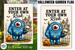 Halloween Garden Flag, Enter At Your Own Risk Product Image 1