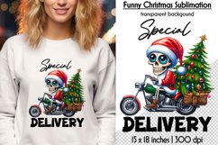 Funny Christmas Sublimation Bundle, Skeleton Santa PNG Product Image 4