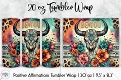 Positive Affirmation Tumbler Wrap Bundle, Bull Skull Tumbler Product Image 18