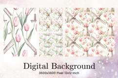 Flower Pattern Background Wallpaper Digital Paper_17 Product Image 1