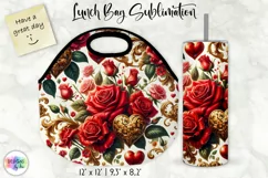 Vintage Floral Lunch Bag Design | Baroque Flowers Lunch Bag Product Image 1