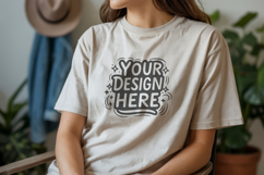 Women Boho T-Shirt Mockup PSD JPG Product Image 1