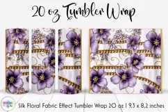 Floral Tumbler Wrap | Elegant Floral Silk Fabric Texture Product Image 1