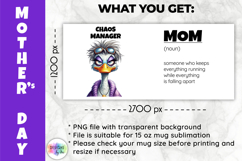 Funny Mother Day Mug Wrap, Chaos Manager MOM PNG Product Image 2