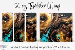 Abstract Fluid Art Tumbler Wrap | Alcohol Ink Tumbler Design Product Image 1