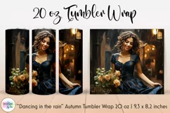 Autumn Romance Tumbler Wrap | Dancing in the Rain Girl Product Image 1