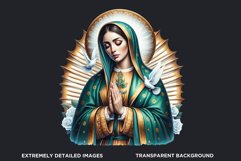 Green Lady of Guadalupe Clipart PNG Bundle, christian Product Image 3