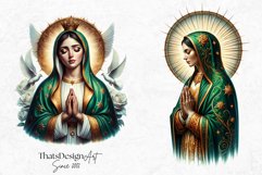 Green Lady of Guadalupe Clipart PNG Bundle, christian Product Image 9