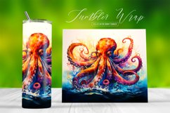 Octopus Watercolor Animal Tumbler Sublimation Wrap Product Image 1