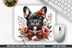 Dog Flower Mouse Pad Sublimation, Animals Mouse Pad PNG Product Image 1