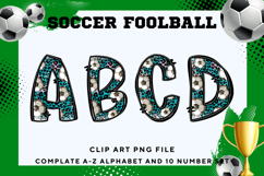 Soccer Doodle Alphabet Sport Letters Hand Draw _B170 Product Image 1