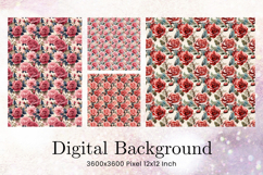 Flower Pattern Background Wallpaper Digital Paper_170 Product Image 1