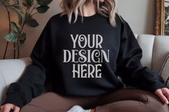 Black Gildan 18000 Sweatshirt Mockup,G18000 Crewneck Sweatsh Product Image 1