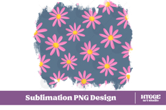 Retro Flowers Background Png Floral Paper Sublimation Splash Product Image 1