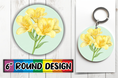 Artful Keychain Circle Design Template , Beauty Flower Product Image 1