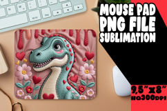Cheerful Mouse Pad Design PNG, Cute Dino Product Image 1